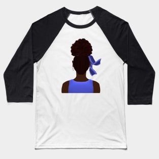 High Afro Puff Ponytail (Gray Background) Baseball T-Shirt